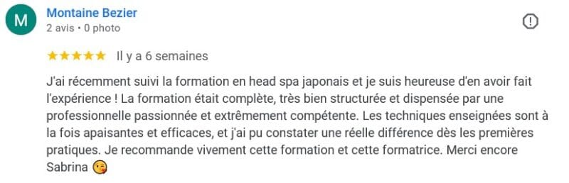 Avis Formation Head Spa Japonais C'Zennes